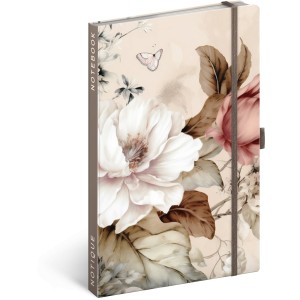 Notesz Powder Flower, lined, 13 x 21 cm